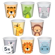 코멧 동물 종이컵 190ml, 5개, 100개입