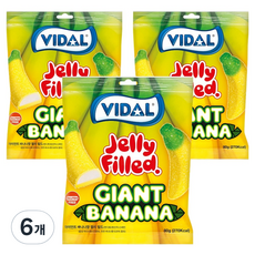 VIDAL 巨大香蕉味夾心軟糖, 6個, 80g