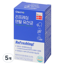 오바이오틱 덴탈 유산균 리프레싱, 14회분, 5개