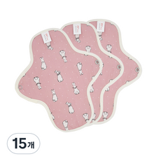 eechae 粉色兔子一體成型布衛生棉, 1入, 15個, 小型