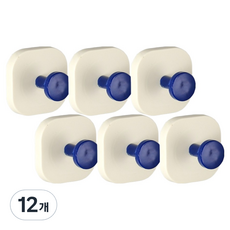 Select to you 多用途超強力吸盤掛鉤 免鑽孔方形掛架, 藍色, 12個