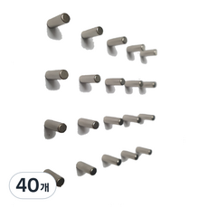 銷釘釹磁鐵棒掛鉤, 40個, 銀色