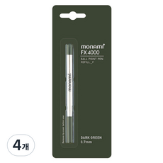 모나미 리필심 0.7mm FX-4000, 다크그린, 4개