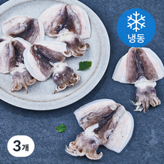 국내산 송도씨 손질 갑오징어 (냉동), 500g(소, 5~7미), 3개