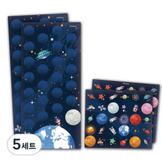 멜로우 우주 시리즈 칭찬 스티커 2p 세트, 우주 속 지구, 5세트