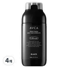아브카 퀵 터치 5분 새치 커버 염모제 240ml, 블랙, 4개