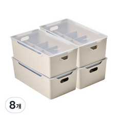EASY&FREE 分格收納箱 S號, 木灰色, 8個