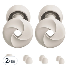 Misoroun 飛機用睡眠矽膠耳塞 2p + 耳帽 8p 組 米色龍捲風, 2套
