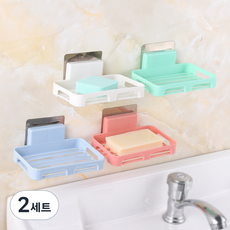 PEONIST 壁掛式黏貼型肥皂架 4件組, 2套, 混合色
