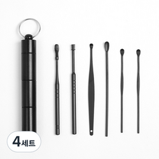 휴대용 귀이개 6종 세트 블랙, 4세트