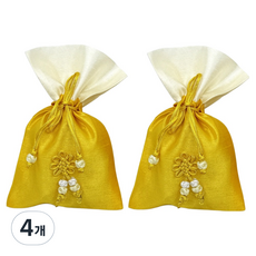 Lead home 滿載好運 傳統聘禮 彩色條紋迷你福袋 中, 4個, 金色