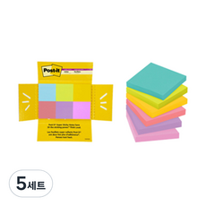 3M Post-it 利貼 強力黏貼型便條紙 6種組, 5套, 混合色