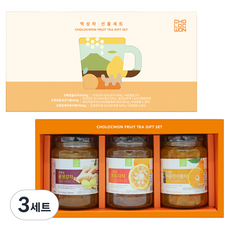 초록원 액상차 3종 선물세트 + 쇼핑백, 꿀생강차 560g + 꿀유자차 580g + 제주한라봉차 560g, 3세트