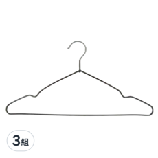 無痕浸塑衣架 20個 防滑 高強度材料 圓滑無毛刺, 黑色, 3組