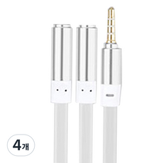 Kalron 耳機麥克風音源轉接線 2入, 白色的, APC-A06