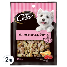 시저 강아지 간식, 혼합맛(딸기/바나나/우유), 100g, 2개