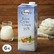 올림피아 UHT 크림 조지방함량 35%, 6개, 1L