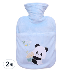 OVEL 簡約熱敷袋 藍色熊貓 M, 2個