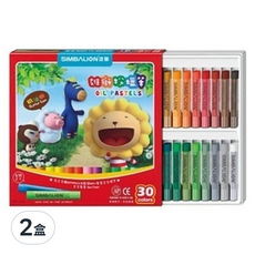 SIMBALION 雄獅 奶油獅 粉蠟筆 30色 兒童安全無毒粉蠟筆, 2盒