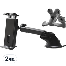 Saenghwalgongsik 多功能車用平板支架 + 出風口支架組合, 2套, 黑色