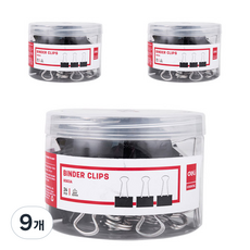 델리 메탈 더블클립 3호 32mm E8563A 블랙 24p, 9개