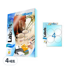 올바른라벨 투명방수라벨 레이저용 원형, 4칸, 100개