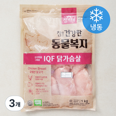 참프레 동물복지 인증 IQF 닭가슴살 (냉동), 1kg, 3개