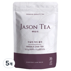 제이슨티 마살라 차이 홍차 35피라미드 티백, 1.5g, 35개입, 5개