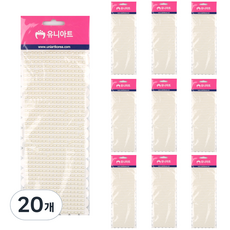 Uniart 珠珠貼紙 59號, 20個, 混合顏色