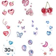 샐러바이블 迷你紋身貼紙, 30個, 02 3D彩色