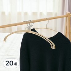 살림의기술 라운드 슬림 옷걸이, 베이지, 20개