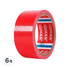 다다 고점도 강력 면 테이프 45mm x 20m, 적색, 6개