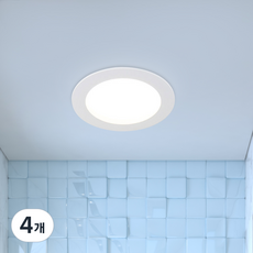 원하 DS 라캉 욕실겸용 플리커프리 방습 다운라이트 LED 7.6cm 5W, 화이트(무광) + 주광색, 4개
