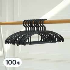 BONOHOUSE 高級加寬耐用防肩角衣架, 黑色, 100個