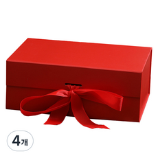 JOINMADE 禮物包裝緞帶禮物盒 5號, 紅色, 4個