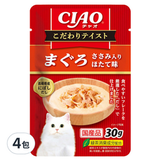 INABA CIAO 啾嚕 極致濃湯餐包, IC-501 鮪魚 + 雞肉 + 干貝, 30g, 4包