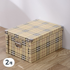 스타일 종이 리빙 박스 30 x 20 x 15 cm, 08 격자, 2개