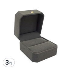 바미샵 스웨이드 반지 케이스, 그레이, 3개
