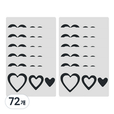 데이소이 다양한 모양 미끄럼 방지 스티커, 05 하트 블랙, 72개