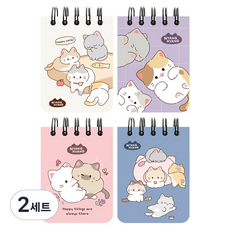PINKFOOT 貓咪厚實筆記本4款組合, 混色, 2套