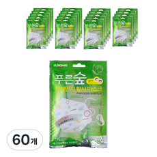 일동 푸른숲 미세먼지 황사 마스크 유아용, 60개, 1개입, 화이트