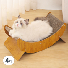 지앤와이 반달 다각도 고양이 흔들 안락의자 스크래쳐, 혼합색상, 4개