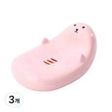 제이라이프 수달 비누 받침대, 핑크, 3개