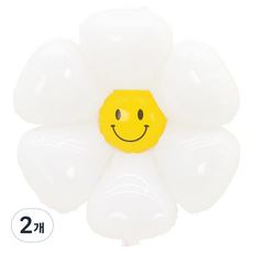 파티짱 스마일 데이지 M 꽃풍선, 화이트, 2개