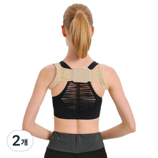 헤라진 굽은 어깨 바른자세 밴드 베이지, 2개