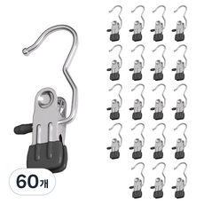 라벤토리 논슬립 외집게 바지걸이, 블랙, 60개