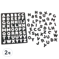 EunchangBc 幼兒軟Q學習貼紙, 大寫 黑色, 2個