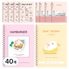 YOUNG ART 英語寬格線圈筆記本 女童款, 40個, 隨機出貨