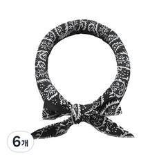 코멧 냉동 아이스 넥 스카프 목 손목 발목, 블랙, 6개