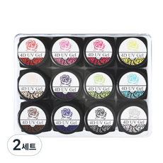 針織美甲浮雕凝膠12種安排KJ_01_03, 混色, 2組